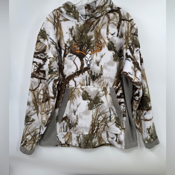 True Timber Camo Hoodie Mens L White MC2 Snow Fleece Sweater Sweatshirt - Picture 1 of 6